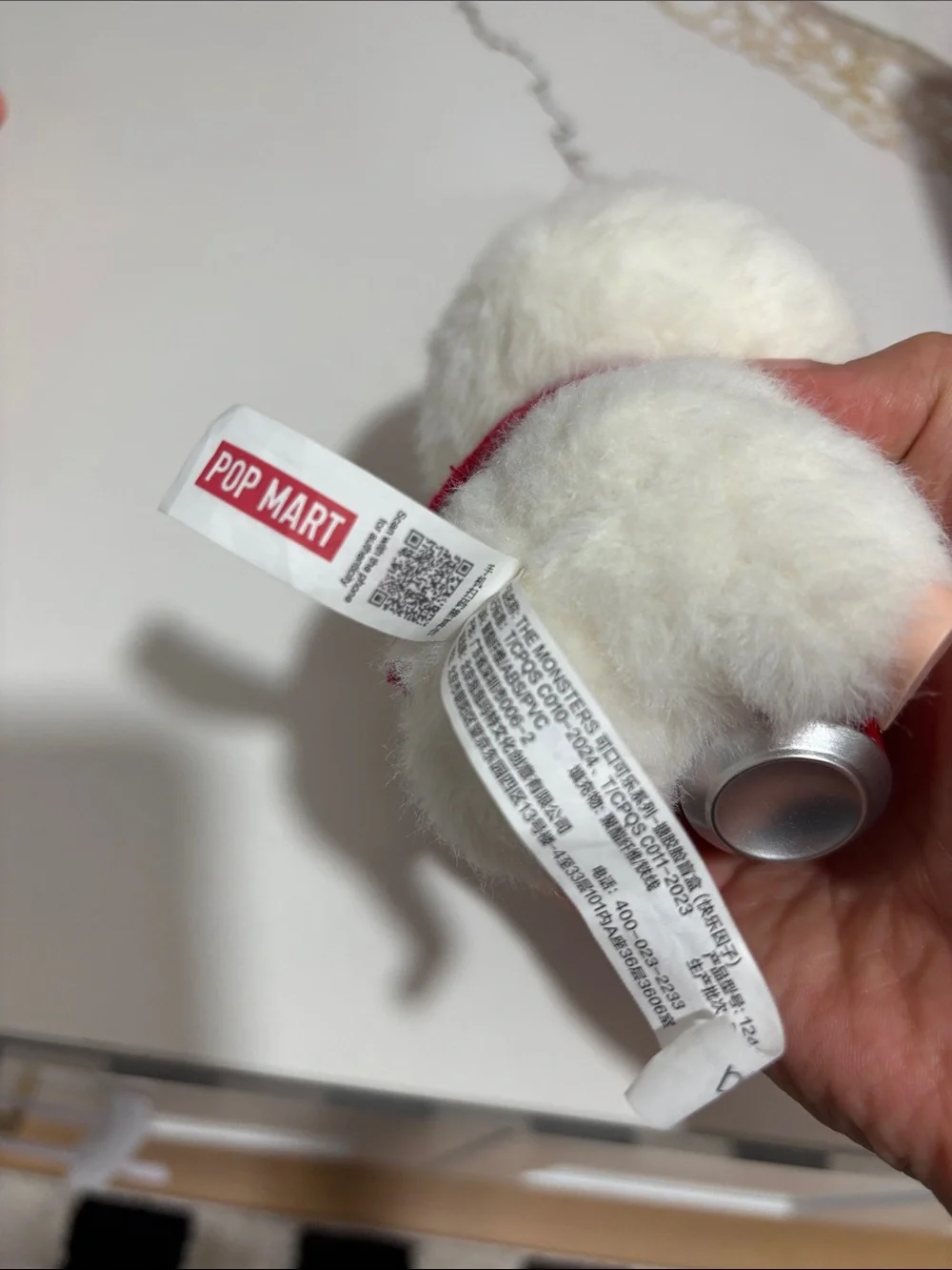 Labubu Popmart Rare Coca Cola White Plush Bunny Doll with Red Can